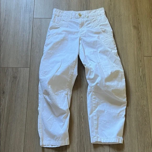Anthropologie White Cotton Pants Size 24 Straight Leg - Picture 1 of 5